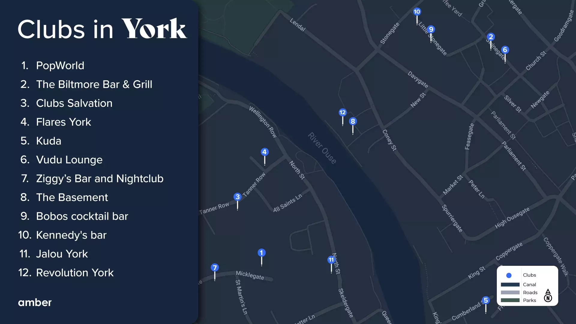 Top 15 Clubs In York Amber